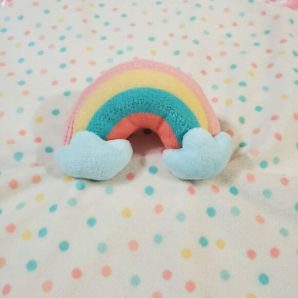 Matilda Jane Lovey Security Blanket Dream Chasers Rainbow Satin Trim Polka Dots - Picture 3 of 10